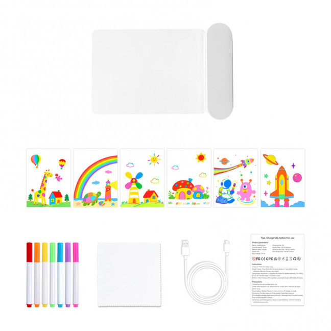 Kids LED Note Board Glow-in-the-Dark Doodle Board with Colorful Lights Reusable Writing Tablet Night Light for Home Decor Kids LED Note Board Glow-in-the-Dark Doodle Board with Colorful Lights Reusable Writing Tablet Night Light for Home Decor