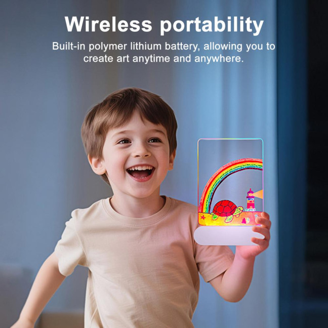 Kids LED Note Board Glow-in-the-Dark Doodle Board with Colorful Lights Reusable Writing Tablet Night Light for Home Decor Kids LED Note Board Glow-in-the-Dark Doodle Board with Colorful Lights Reusable Writing Tablet Night Light for Home Decor