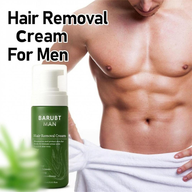 60ML Men Hair Removal Cream Natural Aloe Vera Quick Gentle Fast Acting Moisturizing Full Body Arm Leg Underarms Facial Hair Remover Depilatory Cream