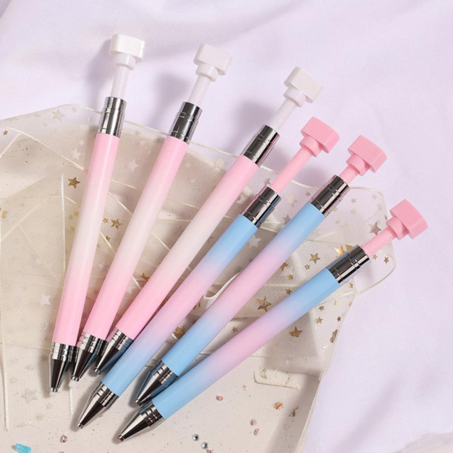 Rhinestone Art Pen with Wax Ergonomic Design Automatic Refillable Nail Pen DIY Craft Fine Tip Manicure Pen Rhinestone Art Pen with Wax Ergonomic Design Automatic Refillable Nail Pen DIY Craft Fine Tip Manicure Pen