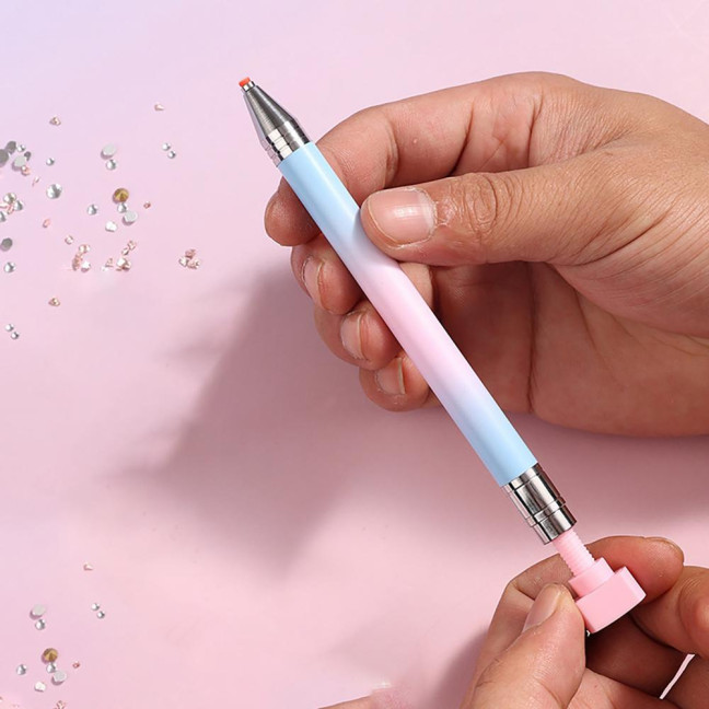 Rhinestone Art Pen with Wax Ergonomic Design Automatic Refillable Nail Pen DIY Craft Fine Tip Manicure Pen Rhinestone Art Pen with Wax Ergonomic Design Automatic Refillable Nail Pen DIY Craft Fine Tip Manicure Pen