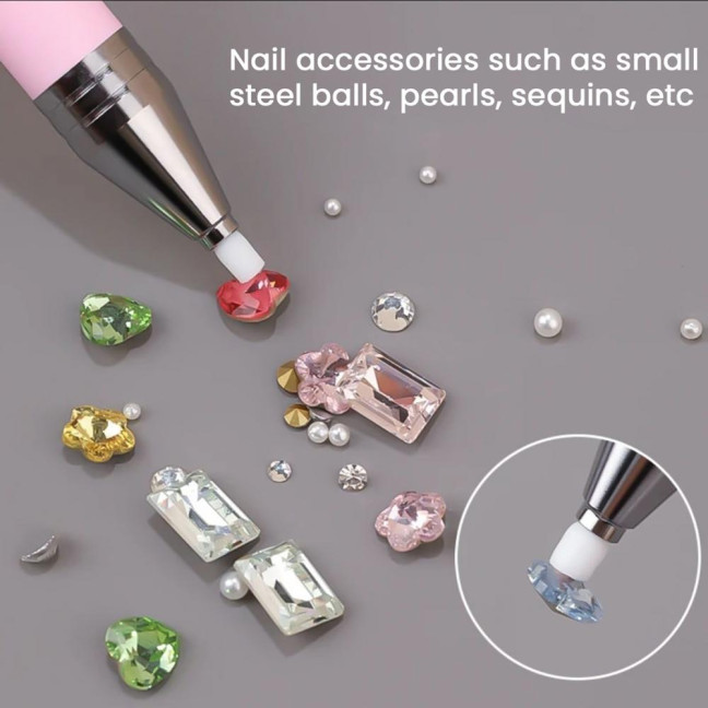 Rhinestone Art Pen with Wax Ergonomic Design Automatic Refillable Nail Pen DIY Craft Fine Tip Manicure Pen Rhinestone Art Pen with Wax Ergonomic Design Automatic Refillable Nail Pen DIY Craft Fine Tip Manicure Pen