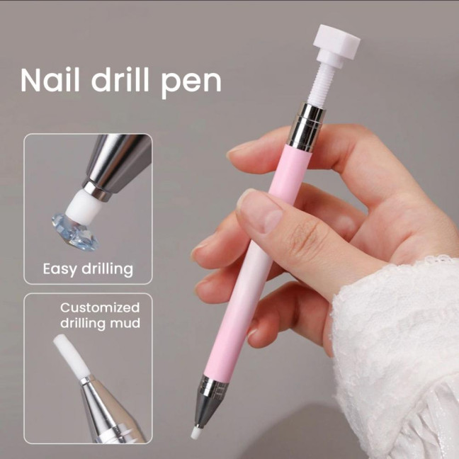 Rhinestone Art Pen with Wax Ergonomic Design Automatic Refillable Nail Pen DIY Craft Fine Tip Manicure Pen Rhinestone Art Pen with Wax Ergonomic Design Automatic Refillable Nail Pen DIY Craft Fine Tip Manicure Pen