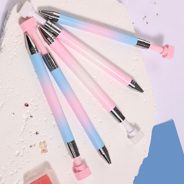 Rhinestone Art Pen with Wax Ergonomic Design Automatic Refillable Nail Pen DIY Craft Fine Tip Manicure Pen Rhinestone Art Pen with Wax Ergonomic Design Automatic Refillable Nail Pen DIY Craft Fine Tip Manicure Pen
