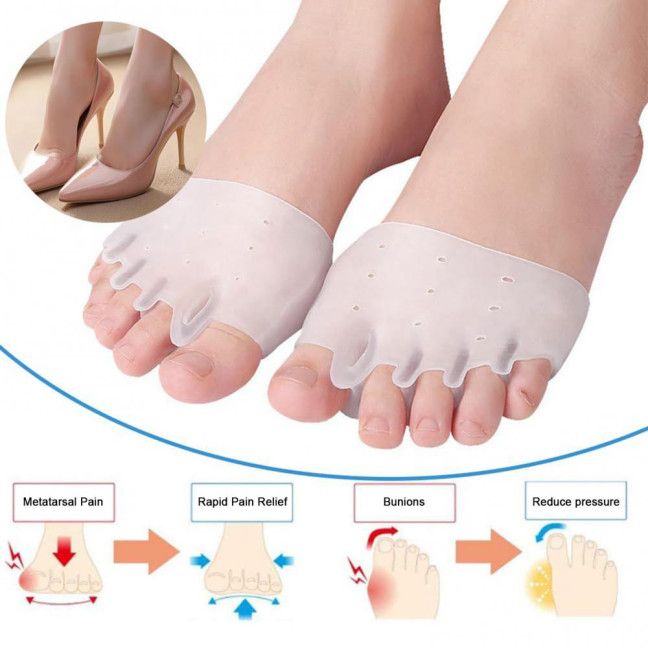 2 Pairs Toe Separator Silicone Bunion Corrector for Women Men Pain Relief Correction Device for Overlapping Toes Hammer Toe & Foot Alignment