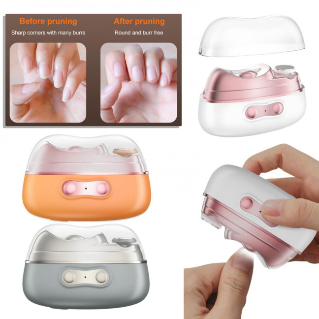 Smart Nail Clipper with LED Light USB Rechargeable Portable Electric Nail Grinder Ergonomic Design Automatic Nail Clipper 