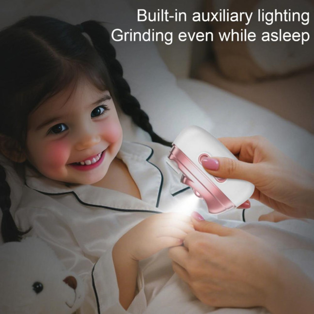 Smart Nail Clipper with LED Light USB Rechargeable Portable Electric Nail Grinder Ergonomic Design Automatic Nail Clipper 
