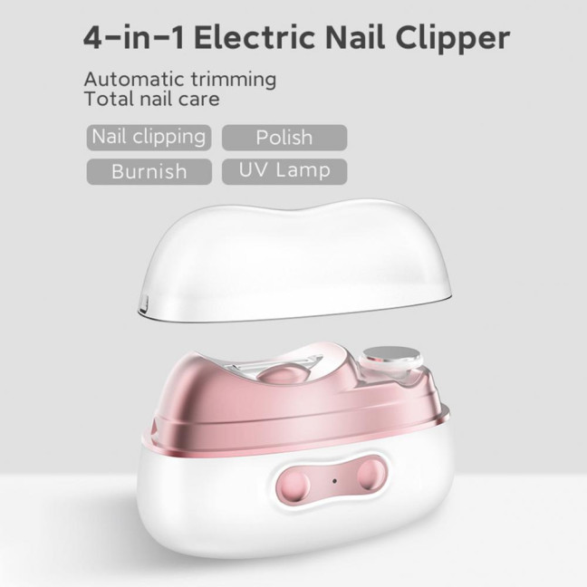 Smart Nail Clipper with LED Light USB Rechargeable Portable Electric Nail Grinder Ergonomic Design Automatic Nail Clipper 