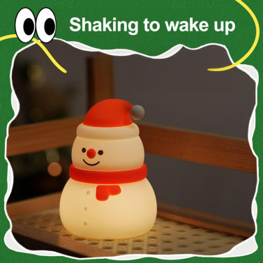 Christmas Night Light Bedside Touch Lamp with Color Changing Rechargeable Silicone Nightlight for Kids' Bedroom