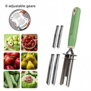 Fruit And Vegetable Core Remover Stainless Steel Kernel Extractor Quick Seeds Removal Tool for Pears Bell Peppers 