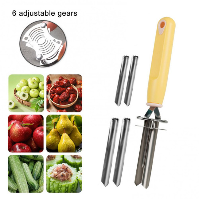 Fruit And Vegetable Core Remover Stainless Steel Kernel Extractor Quick Seeds Removal Tool for Pears Bell Peppers 
