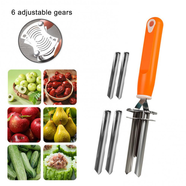 Fruit And Vegetable Core Remover Stainless Steel Kernel Extractor Quick Seeds Removal Tool for Pears Bell Peppers 
