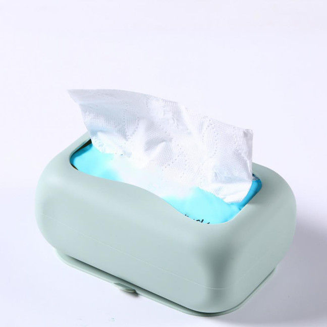 Suction Cup Tissue Box Silicone Material Easy Installation Stable Adhesion Tissue Holder Living Room Car Organizer