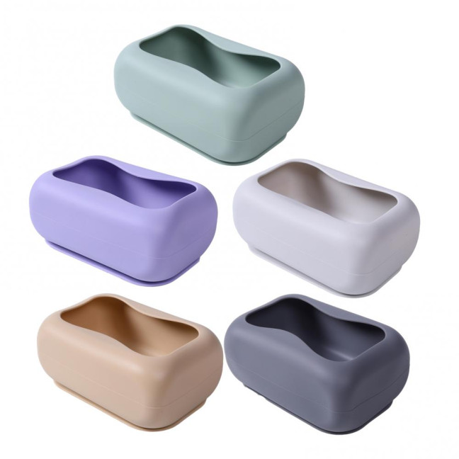 Suction Cup Tissue Box Silicone Material Easy Installation Stable Adhesion Tissue Holder Living Room Car Organizer