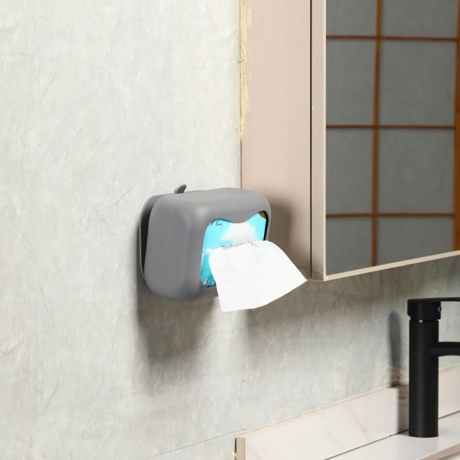 Suction Cup Tissue Box Silicone Material Easy Installation Stable Adhesion Tissue Holder Living Room Car Organizer