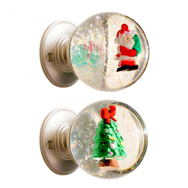 Christmas Door Knob Vintage Xmas Tress Santa Claus Transparent Faux Crystal Ball Decorative Bedroom Front Door Handle Replacement Christmas Door Knob Vintage Xmas Tress Santa Claus Transparent Faux Crystal Ball Decorative Bedroom Front Door Handle Replacement