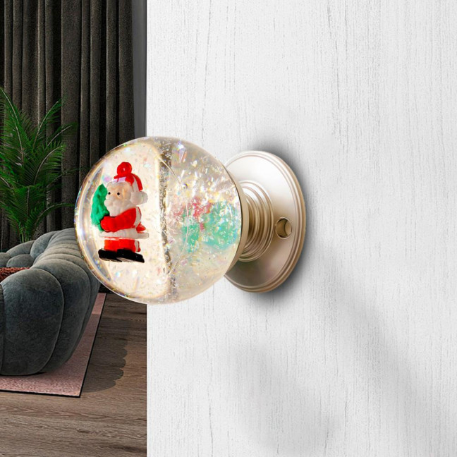 Christmas Door Knob Vintage Xmas Tress Santa Claus Transparent Faux Crystal Ball Decorative Bedroom Front Door Handle Replacement Christmas Door Knob Vintage Xmas Tress Santa Claus Transparent Faux Crystal Ball Decorative Bedroom Front Door Handle Replacement