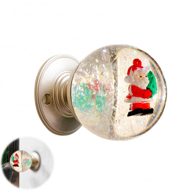 Christmas Door Knob Vintage Xmas Tress Santa Claus Transparent Faux Crystal Ball Decorative Bedroom Front Door Handle Replacement Christmas Door Knob Vintage Xmas Tress Santa Claus Transparent Faux Crystal Ball Decorative Bedroom Front Door Handle Replacement