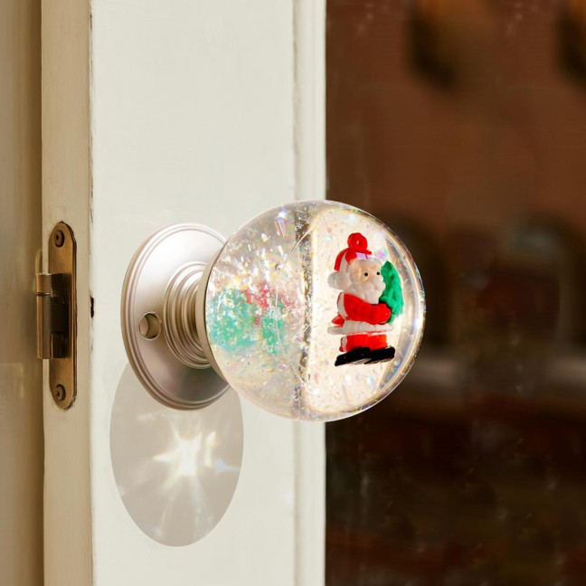 Christmas Door Knob Vintage Xmas Tress Santa Claus Transparent Faux Crystal Ball Decorative Bedroom Front Door Handle Replacement Christmas Door Knob Vintage Xmas Tress Santa Claus Transparent Faux Crystal Ball Decorative Bedroom Front Door Handle Replacement