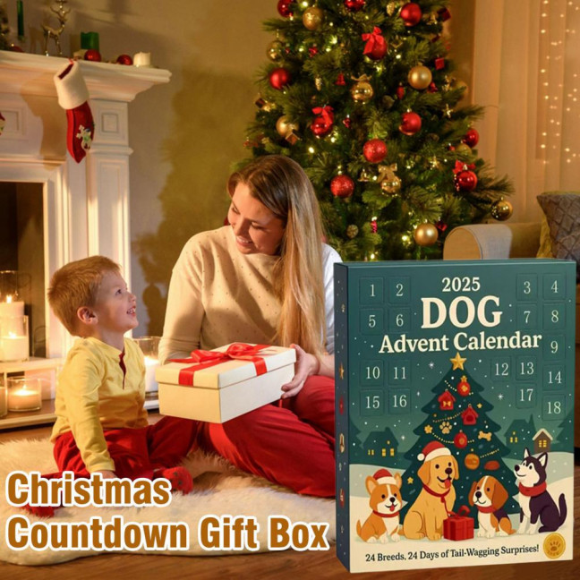 Dog Advent Calendar 2025 24 Days Christmas Countdown Calendar with 24 Dog Breeds Ornaments Christmas Gift for Dog Lovers