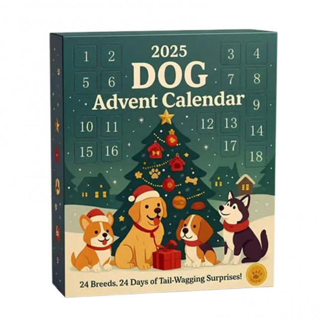 Dog Advent Calendar 2025 24 Days Christmas Countdown Calendar with 24 Dog Breeds Ornaments Christmas Gift for Dog Lovers