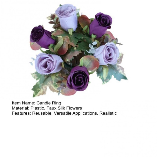 Artificial Rose Candle Ring Fake Rose Wreath with Maple Leaves Pillar Candle Wreath Table Centerpieces for Home Candlelight Dinner Wedding Party Decor Artificial Rose Candle Ring Fake Rose Wreath with Maple Leaves Pillar Candle Wreath Table Centerpieces for Home Candlelight Dinner Wedding Party Decor