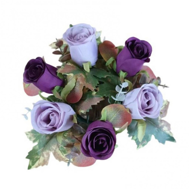 Artificial Rose Candle Ring Fake Rose Wreath with Maple Leaves Pillar Candle Wreath Table Centerpieces for Home Candlelight Dinner Wedding Party Decor Artificial Rose Candle Ring Fake Rose Wreath with Maple Leaves Pillar Candle Wreath Table Centerpieces for Home Candlelight Dinner Wedding Party Decor