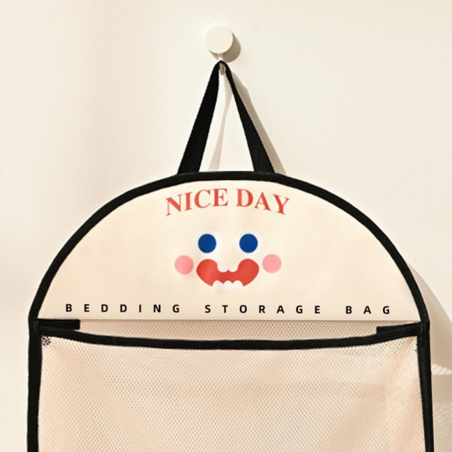 Mesh Storage Bag Large Capacity See-through Storage Pouch with Hanging Loop Foldable Wardrobe Organizer for Socks Underwear Travel Business Trip