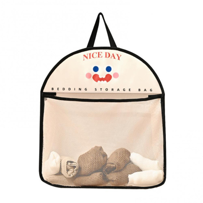 Mesh Storage Bag Large Capacity See-through Storage Pouch with Hanging Loop Foldable Wardrobe Organizer for Socks Underwear Travel Business Trip