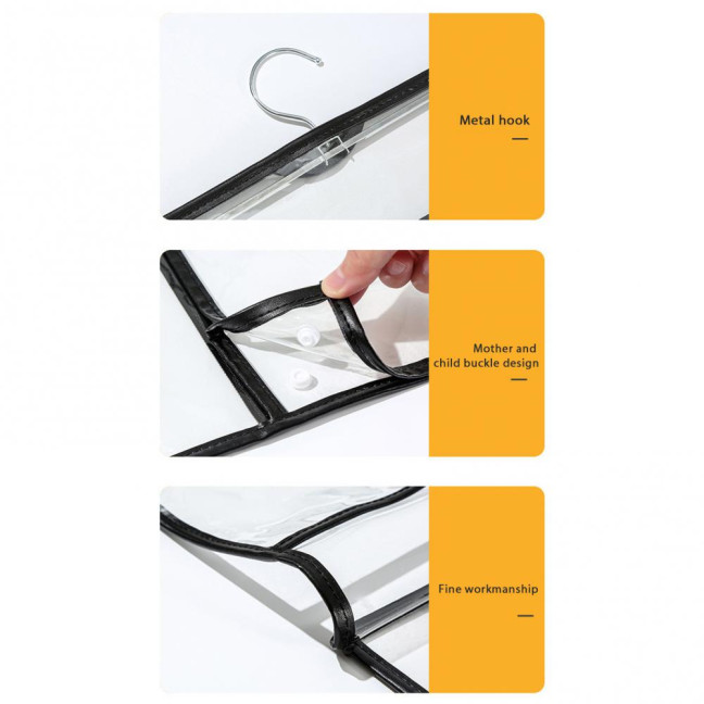 Waterproof Shower Clothes Bag Transparent Bathroom Storage Bag Hanging Storage Pouch with Hook for Mobile Phone Dry Clothes Towel Dorms RVs