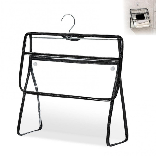 Waterproof Shower Clothes Bag Transparent Bathroom Storage Bag Hanging Storage Pouch with Hook for Mobile Phone Dry Clothes Towel Dorms RVs
