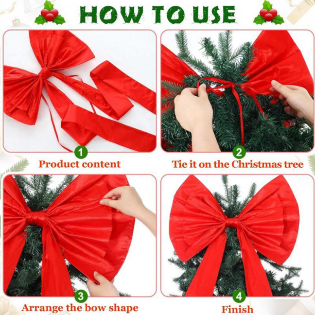 Extra Large Christmas Tree Topper Bows 70.9
