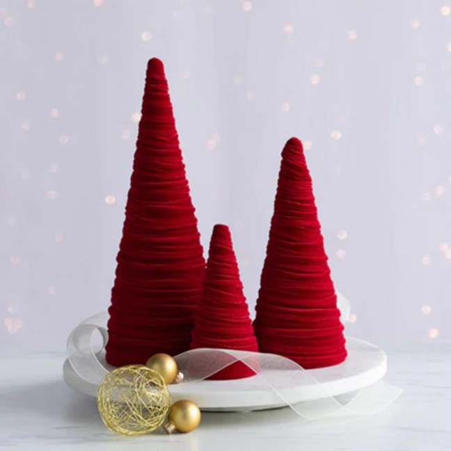 Velvet Christmas Cone Tree Decorations Christmas Flocked Tree Table Centerpiece for Winter Farmhouse Tiered Tray Mantle Decor Velvet Christmas Cone Tree Decorations Christmas Flocked Tree Table Centerpiece for Winter Farmhouse Tiered Tray Mantle Decor