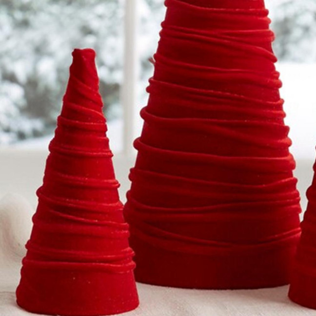 Velvet Christmas Cone Tree Decorations Christmas Flocked Tree Table Centerpiece for Winter Farmhouse Tiered Tray Mantle Decor Velvet Christmas Cone Tree Decorations Christmas Flocked Tree Table Centerpiece for Winter Farmhouse Tiered Tray Mantle Decor