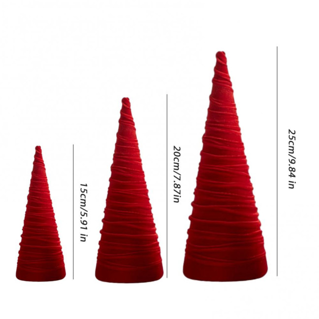 Velvet Christmas Cone Tree Decorations Christmas Flocked Tree Table Centerpiece for Winter Farmhouse Tiered Tray Mantle Decor Velvet Christmas Cone Tree Decorations Christmas Flocked Tree Table Centerpiece for Winter Farmhouse Tiered Tray Mantle Decor