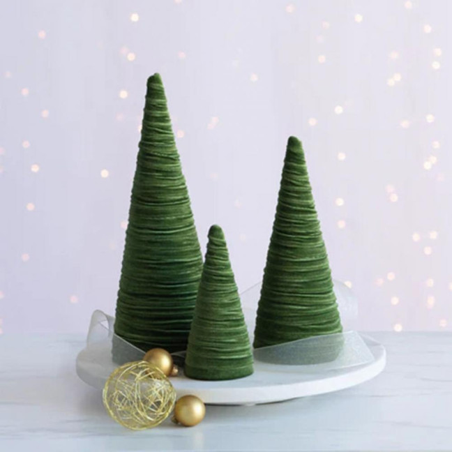 Velvet Christmas Cone Tree Decorations Christmas Flocked Tree Table Centerpiece for Winter Farmhouse Tiered Tray Mantle Decor Velvet Christmas Cone Tree Decorations Christmas Flocked Tree Table Centerpiece for Winter Farmhouse Tiered Tray Mantle Decor