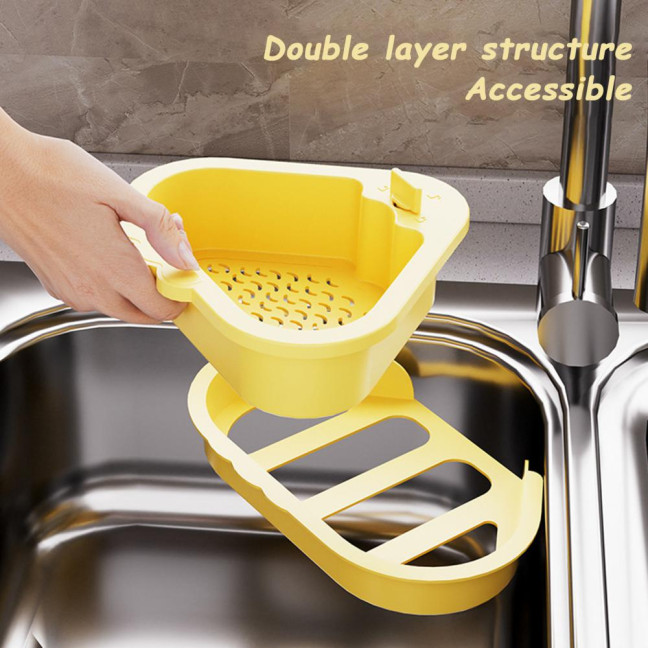 Sink Drain Basket with Fine Mesh Touchless Garbage Disposal Double-Layer Structure Sink Drain Filter Kitchen Tool Sink Drain Basket with Fine Mesh Touchless Garbage Disposal Double-Layer Structure Sink Drain Filter Kitchen Tool