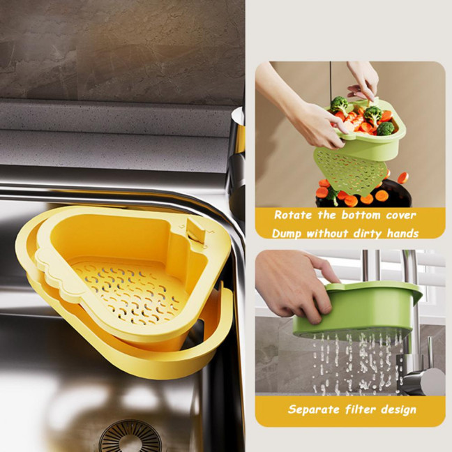 Sink Drain Basket with Fine Mesh Touchless Garbage Disposal Double-Layer Structure Sink Drain Filter Kitchen Tool Sink Drain Basket with Fine Mesh Touchless Garbage Disposal Double-Layer Structure Sink Drain Filter Kitchen Tool
