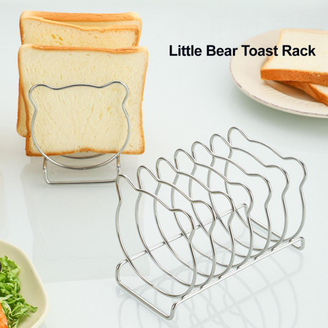 Bear-Shaped Toast Rack Stainless Steel 6-Slice Bread Holder for Air Fryer Oven Steamer Cute Even Heating Kitchen Accessories Bear-Shaped Toast Rack Stainless Steel 6-Slice Bread Holder for Air Fryer Oven Steamer Cute Even Heating Kitchen Accessories