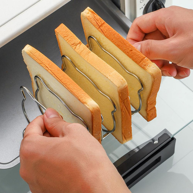 Bear-Shaped Toast Rack Stainless Steel 6-Slice Bread Holder for Air Fryer Oven Steamer Cute Even Heating Kitchen Accessories Bear-Shaped Toast Rack Stainless Steel 6-Slice Bread Holder for Air Fryer Oven Steamer Cute Even Heating Kitchen Accessories