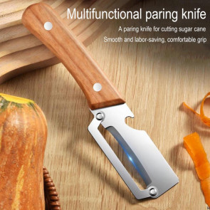 Vegetable Peeler with Wooden Handle Stainless Steel Blade Bottle Opener Non-Slip Grip Fruit Peeler for Potatoes Carrots Fruits