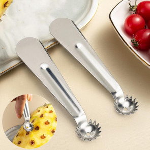  2Pcs Stainless Steel Tomato Corer Strawberry Baller Pitter Huller Multi-Function Vegetable Pineapple Eye Fruit Stem Remover Home Kitchen Tools 