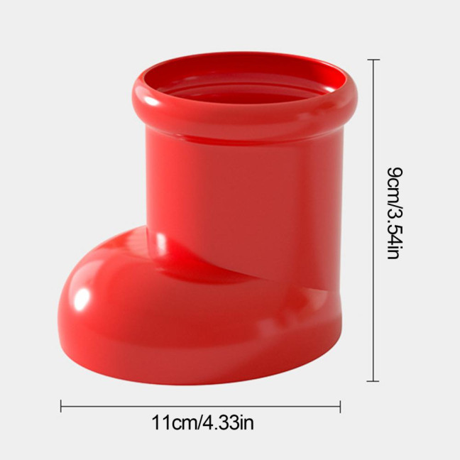 Cute Boot-Shaped Storage Box Large Capacity Organizer for Makeup Brushes Pens Decorative Desktop Decor for Home Office