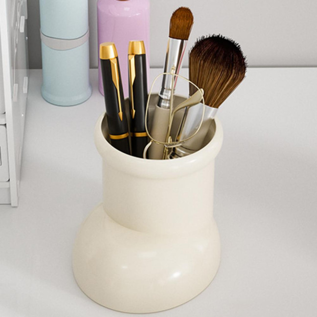 Cute Boot-Shaped Storage Box Large Capacity Organizer for Makeup Brushes Pens Decorative Desktop Decor for Home Office