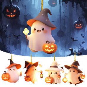 Halloween Ornament Cute Ghost Pumpkin Decor Car Interior Decor Pendant Decoration for Halloween Party Gift