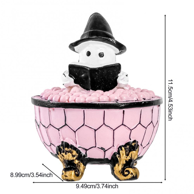 Ghost Bubble Bath Light Halloween Ghost Reading Book Night Light Handmade LED Table Lamp for Bedroom Study Room Bathroom Decor