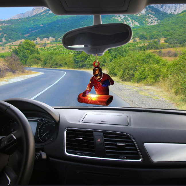 Welder Ornaments for Christmas Tree 2D Flat Welding Ornament Acrylic Christmas Tree Hanging Decoration Gifts for Men Welders