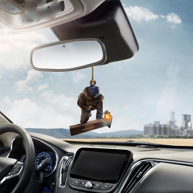 Welder Ornaments for Christmas Tree 2D Flat Welding Ornament Acrylic Christmas Tree Hanging Decoration Gifts for Men Welders