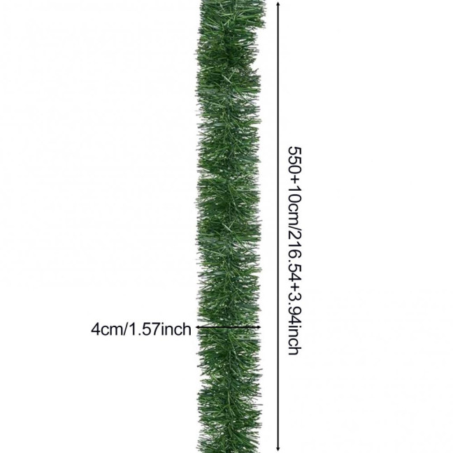 Christmas Green Garland 18FT Xmas Greenery Tinsel Stems Non-Lit Soft Twist Garland for Tree Stair Railing Front Door Mantle Fireplace Indoor Outdoor Holiday Decor