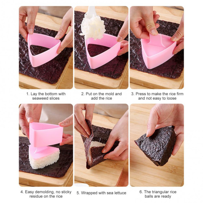 Large Triangle Sushi Mold DIY Onigiri Rice Ball Press Easy Release Food Press Maker Kitchen Bento Accessories